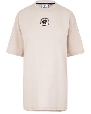 Red Run Oversized T-Shirt - Natural