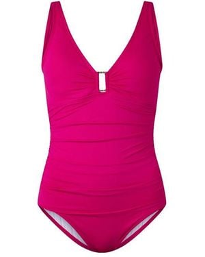 Ralph Lauren Ring Detail Plunge Swimsuit - Pink