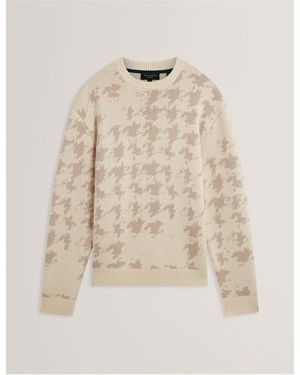 Ted Baker Crew Neck Knitted Top - Natural