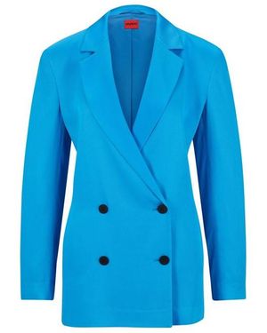 HUGO Double Breasted Blazer Jacket - Blue