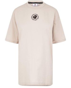 Red Run Oversized T-Shirt - Natural