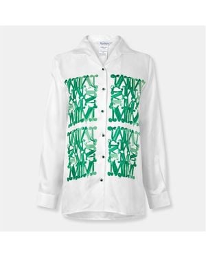 Max Mara Patterned Long Sleeve Tailored Shirt - Green