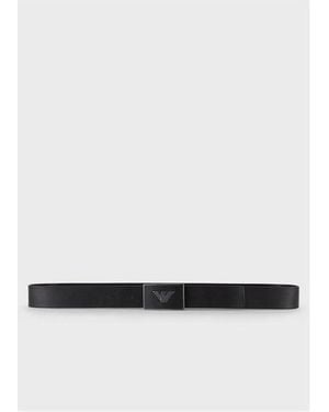 Emporio Armani Logo Plate Belt - Black
