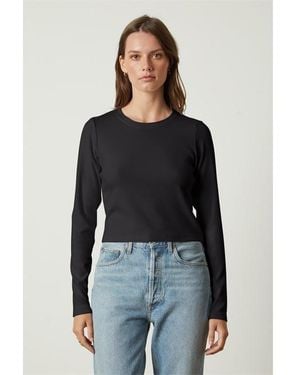 Velvet By Graham & Spencer Regular Fit Ribbed T-Shirt - Black