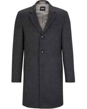 BOSS Hyde Tailored Fit Long Formal Coat - Black