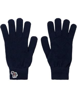 Paul Smith Zebra Wool Gloves - Blue