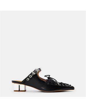 Ganni Lace Heel Heeled Mules - Black