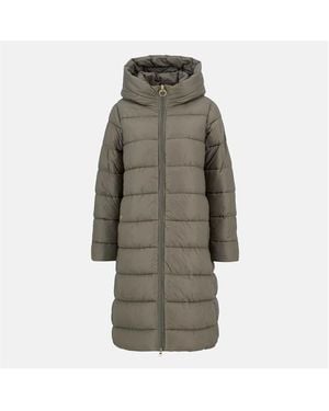 Barbour Olivios Lightweight Hooded Long Puffer Jacket - Multicolour