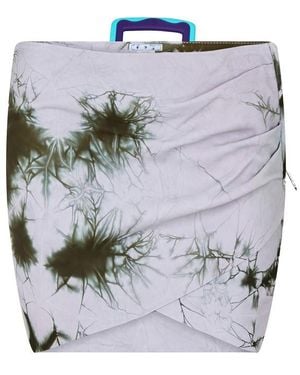 Off-White c/o Virgil Abloh Leather Mini Skirt - Metallic