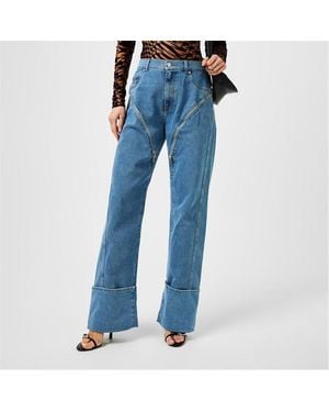 Mugler Denim Straight Leg Jeans - Blue