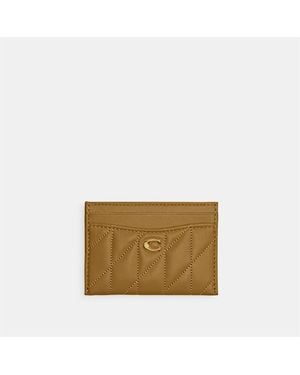 COACH Quilted Card Holder - Natural