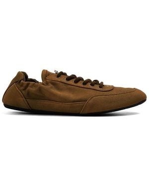 Prada Collapse Re-Nylon And Suede Trainers - Brown