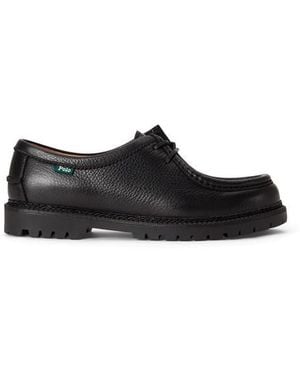 Polo Ralph Lauren Jett Apron Leather Moc-Toe Shoes - Black