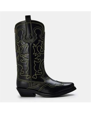 Ganni Ember Western Cowboy Boots - Black