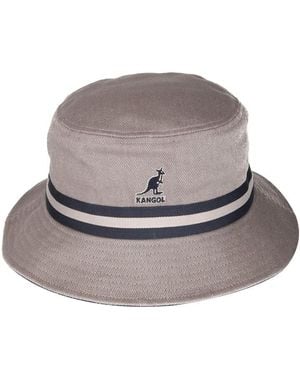 Kangol Stripe Bucket Hat - Grey