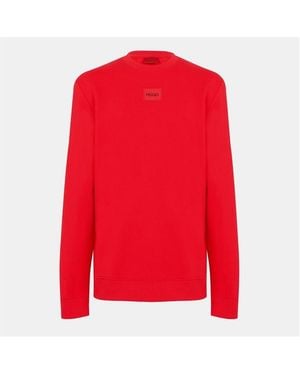 HUGO Long Sleeve Contemporary Sweatshirt - Red