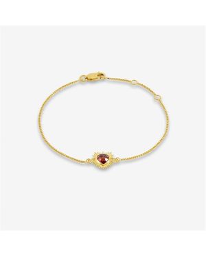 Rachel Jackson Electric Love Garnet Heart Chain Bracelet - Metallic