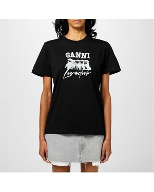 Ganni Puppy Love T-Shirt - Black
