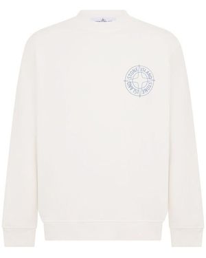 Stone Island Compass Crew Sweatshirt - White