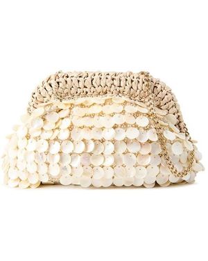 Never Fully Dressed Beaded Shell Clutch Bag - Metallic
