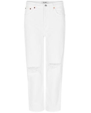 RE/DONE Straight-Leg Stove Pipe Jeans - White