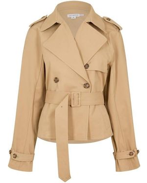 GOOD AMERICAN Cropped Trench Coat - Natural