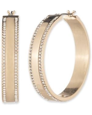 Ralph Lauren Lauren 35Mm Crystal Trim Hoop Earrings - Metallic