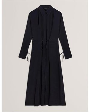 Ted Baker Midi Shirt Dress - Blue