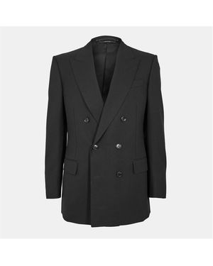 Tom Ford Twill Double Breasted Blazer - Black