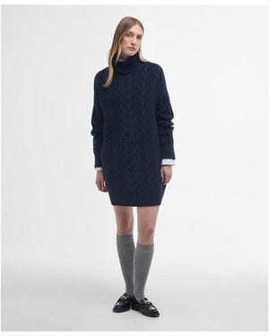 Barbour Beatrix Cable-Knit Mini Dress - Blue