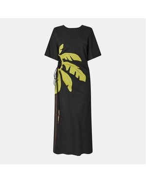 Never Fully Dressed Palm River Palm Print Maxi Dress - Black