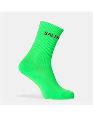 Balenciaga Ribbed Crew Socks - Green
