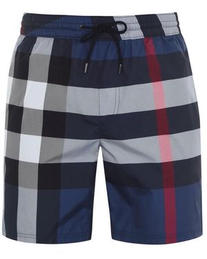 Burberry Check Swim Shorts - Blue