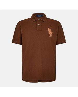Ralph Lauren Slim Fit Short Sleeve Polo Shirt - Brown