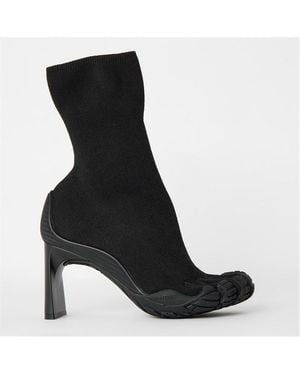 Balenciaga Structured Designer Ankle Heeled Boots - Black