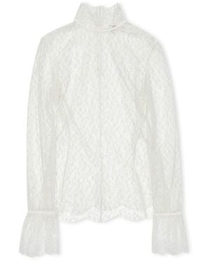 Chloé Sheer Floral Lace Blouse - White