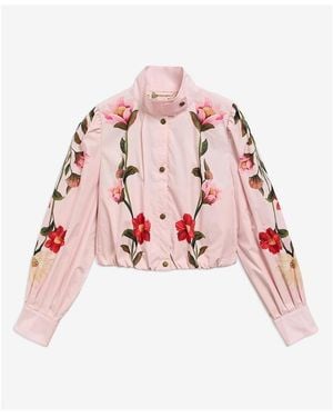 BARBOUR X FARM RIO Bomber Jacket - Pink