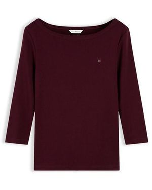 Tommy Hilfiger Cody Slim Boat Neck Long-Sleeve T-Shirt - Purple