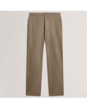 Ted Baker Straight Leg Trousers - Natural