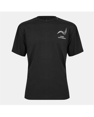 HYBRID PERFORMANCE Short Sleeve Moisture Wicking Athletic Fit Gym Top - Black