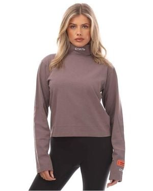 Heron Preston Ctnmb Long-Sleeve Rollneck T-Shirt - Purple