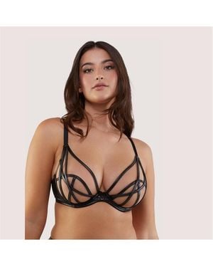 Playful Promises Ramona Leatherette Plunge Bra - Green