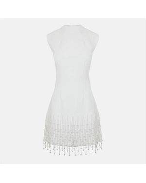 Odd Muse Pearl Drop Sleeveless Dress - White