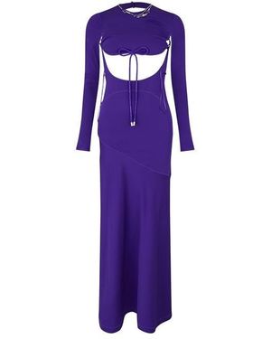 Off-White c/o Virgil Abloh Glam Embr Sporty Long A Line Dress - Purple