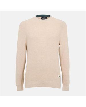 Paul Smith Knitted Patch Relaxed Fit Crew Neck Jumper - Natural