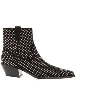 Off-White c/o Virgil Abloh Stud Texas Ankle Boots Size 7 - Black