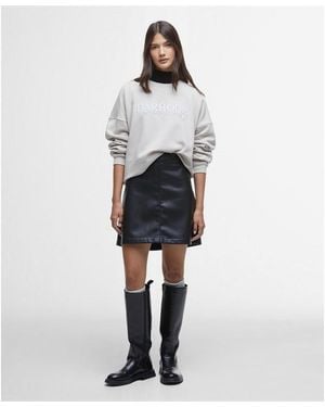 Barbour Peyton Faux-Leather Mini Skirt - White