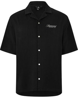 Represent Patterned Short Sleeve Shirt - Black