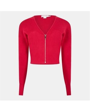 GOOD AMERICAN Bustier Sweatshirt - Red