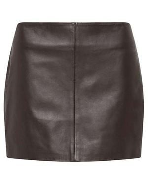 St. Agni Leather Mini Skirt - Grey